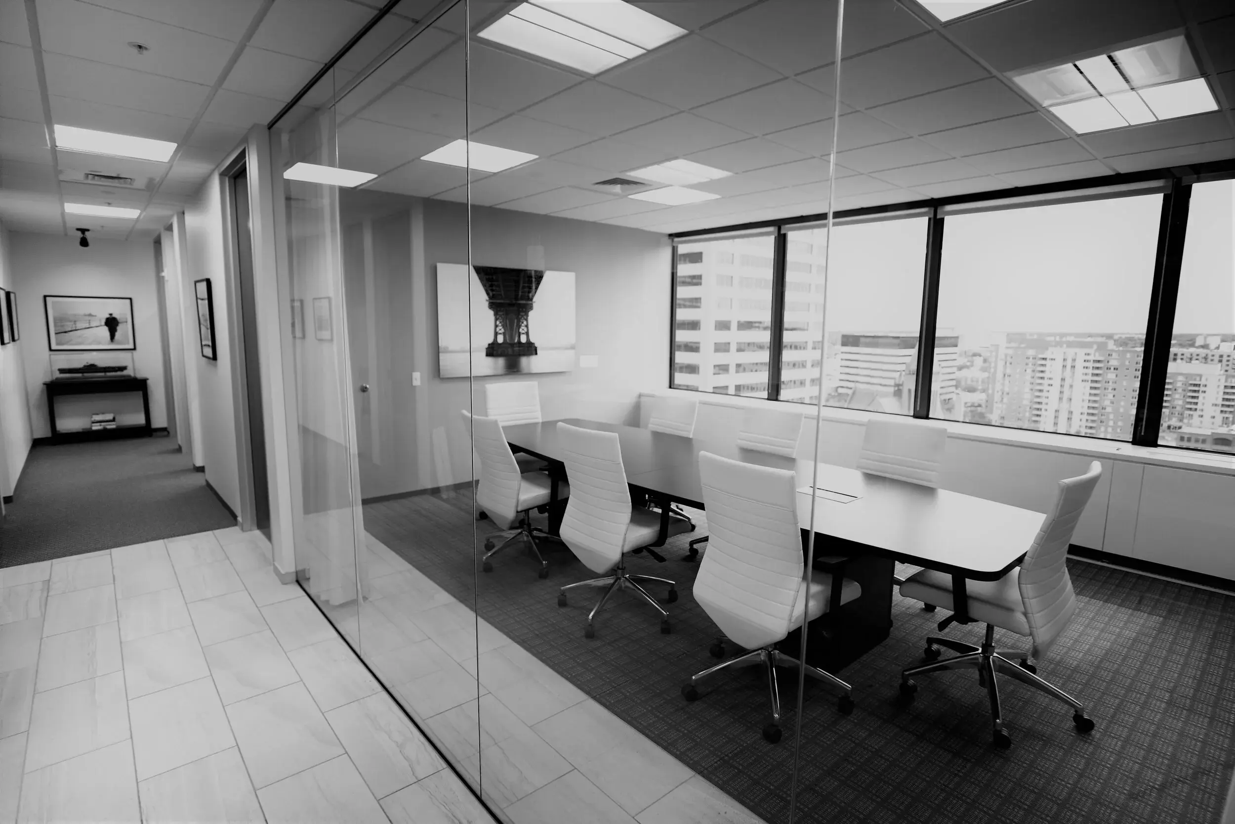 Cohen, LLC office interior - modern conference room with city views